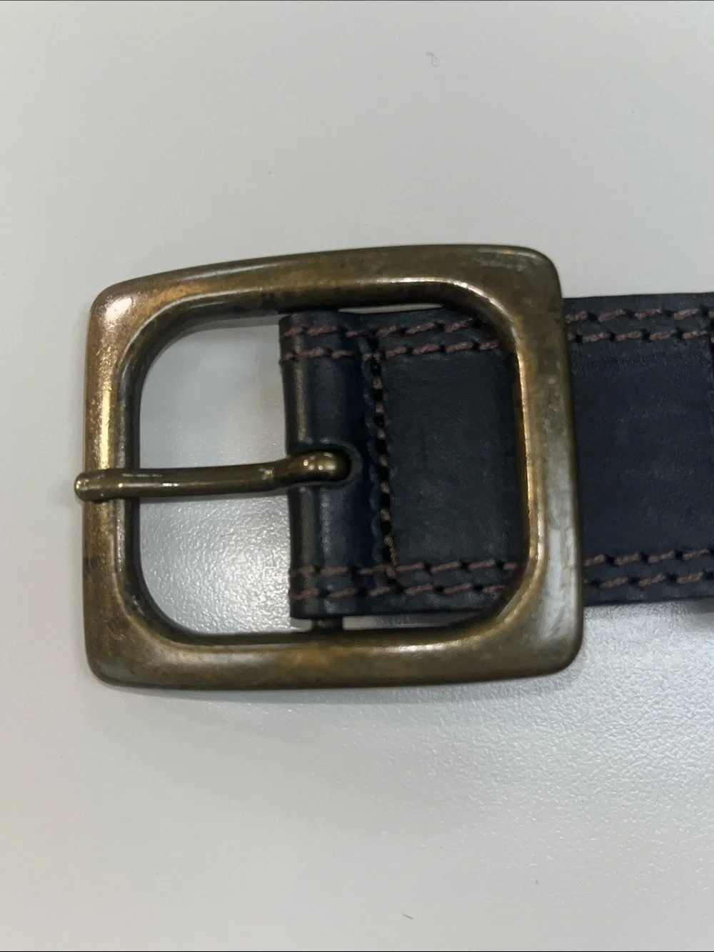 Banana Republic Deep Brown Leather Belt with Brass Buckle Size Medium